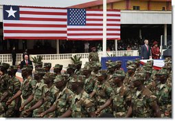 President Bush Visits Barclay Training Center in Liberia