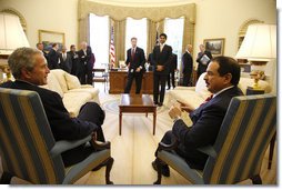 President Bush Meets with His Majesty King Hamad Bin Isa Al-Khalifa of Bahrain