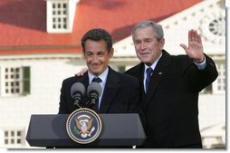 President Bush Participates in Joint Press Availability with President Sarkozy o