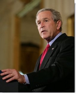 President George W. Bush addresses his remarks on his veto of S.5, the “Stem Cell Research Enhancement Act of 2007,” in the East Room of the White House Wednesday, June 20, 2007.  White House photo by Eric Draper